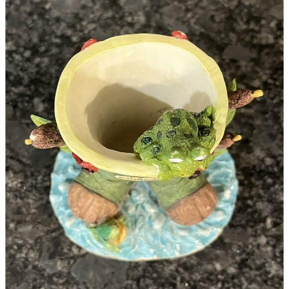 Enesco Moose Creek Crossing “Wading For the Big One” Waders Vase 1995 Frogs - Picture 6 of 8